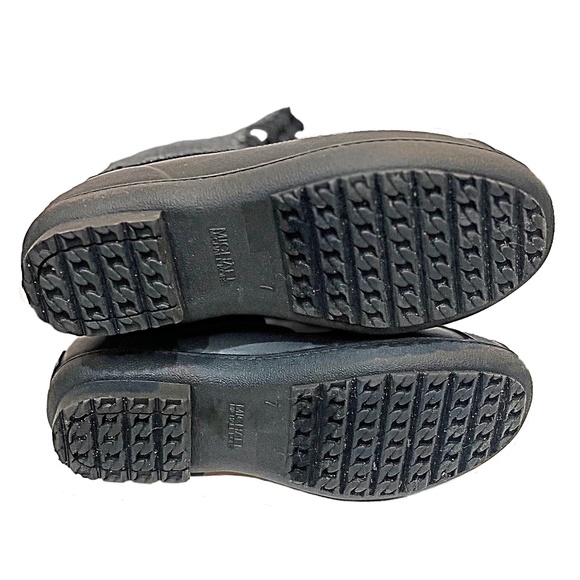 Michael Kors Easton Flannel and Rubber Tall Rain Boot, Black / Gray, Size 7 - Picture 9 of 11